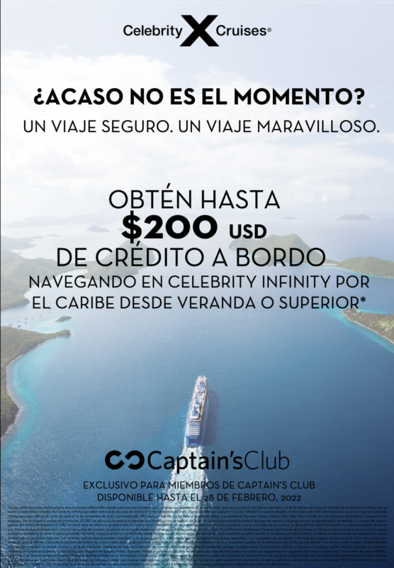 Exclusiva promoción para Captain´s Club con Celebrity Cruises -PemaTour