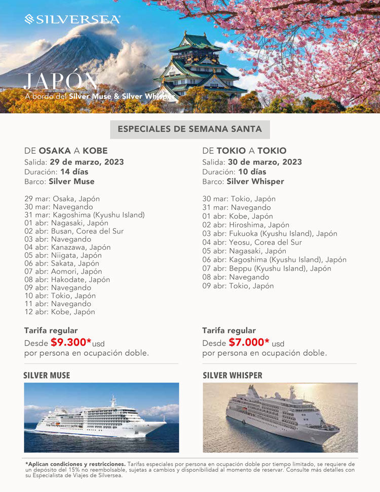 Itinerarios para japón silversea