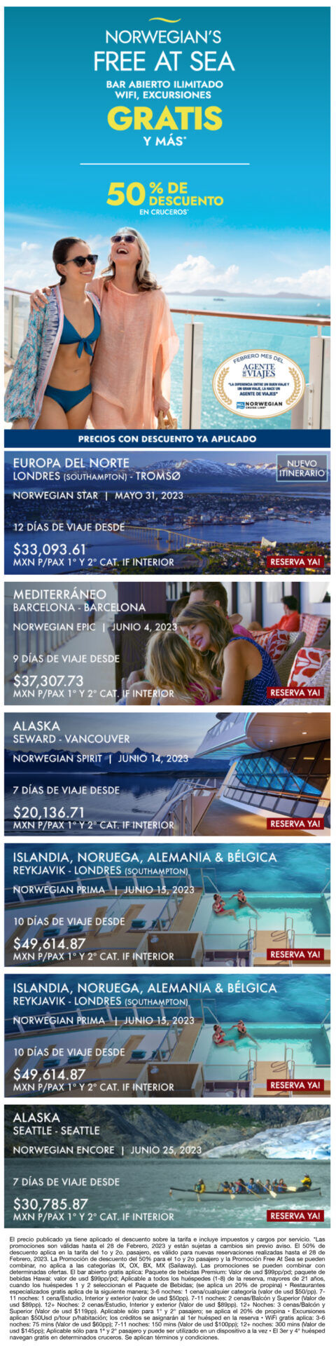 Gran Oferta FLASH! Norwegian Cruise Line - Pema Tours - Tu