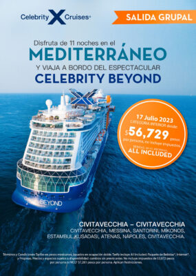 salida grupal con Celebrity Cruises para el mediterráneo