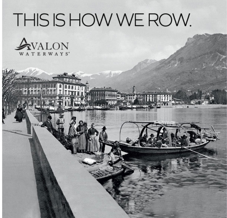 personas en bote de remos inicio de Avalon Waterways