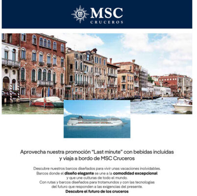 MSC Cruceros, imagen barco, destino venecia, promoción Last Minute