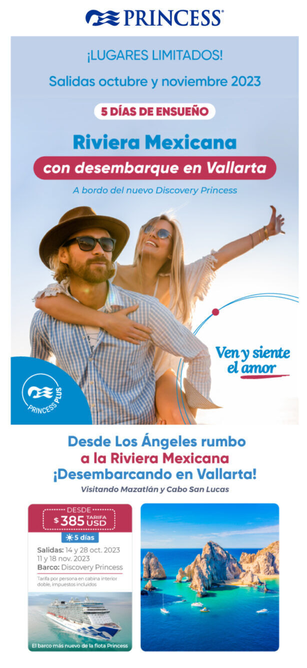 hombre cargando mujer pareja en crucero Princess