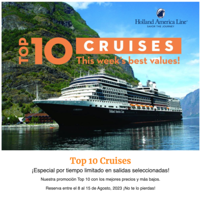 promoción top10 con holland america line