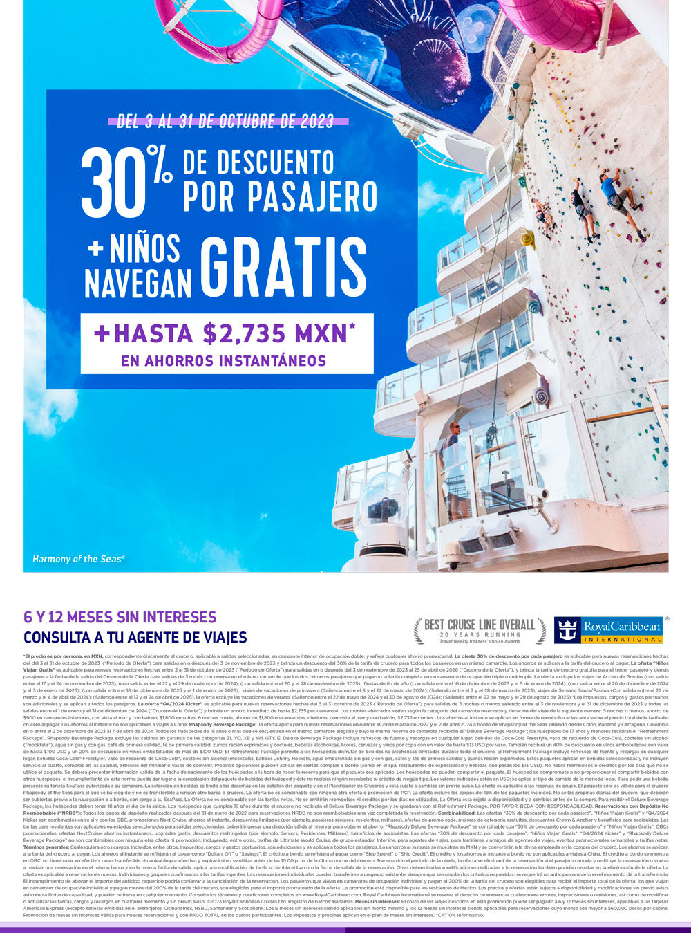Royal Caribbean promoción del mes de Octubre