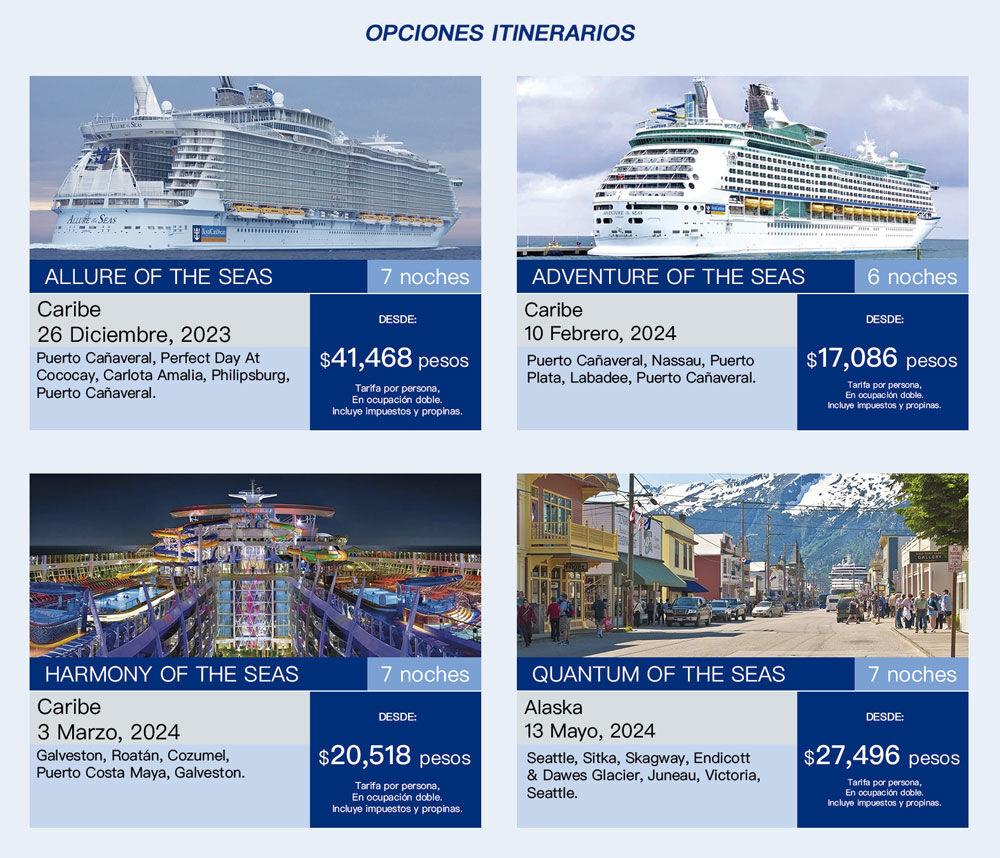 ejemplos itinerarios royal caribbean